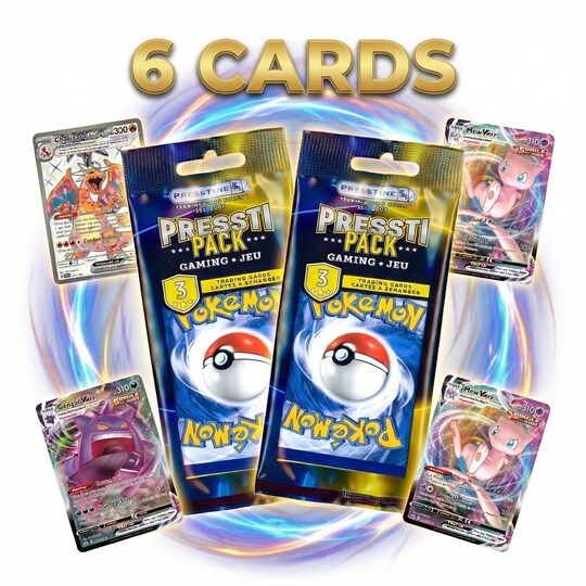 Set of 2 Presstine Pokemon Presstipack 3-Card Packs - 6 Cards Total, Color: Black, Size: Standard | Michaels Set of 2 Presstine Pokemon Presstipack 3-Card Packs - 6 Cards Total, Color: Black, Size: Standard | Michaels